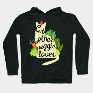 Cat Mother Veggie Lover (Green Cat Silhouette) Hoodie